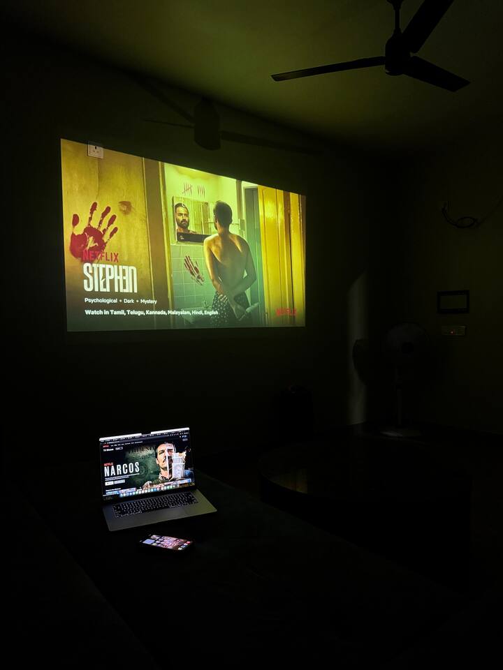 100 inch Projector Movie Night Aarush Villa